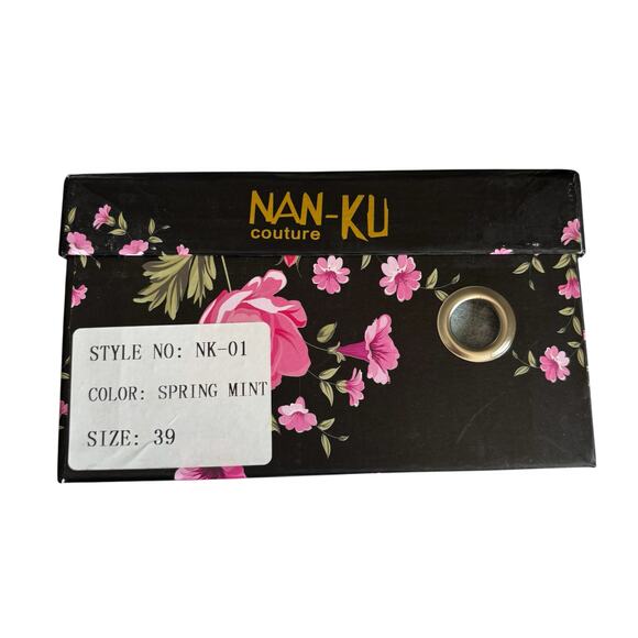 NAN-KU Couture Cruise Spring Mint Hi-Top Studded Embellished Sneakers sz 39 NEW - Picture 8 of 10